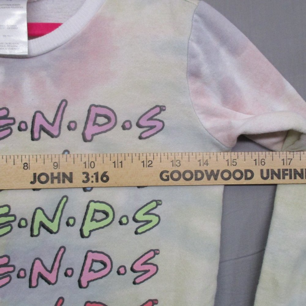 Friends Tie Dye Crew Neck Sweater White Girls Size | 7/8 - Picture 6 of 9